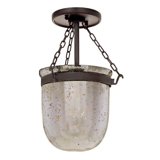 Mercury small semi flush bell jar lantern