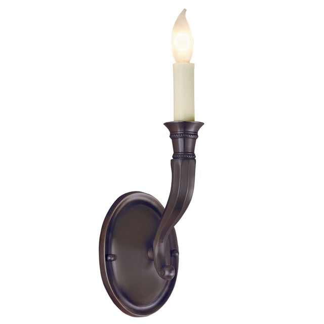 One light contemporary cast brass sconce