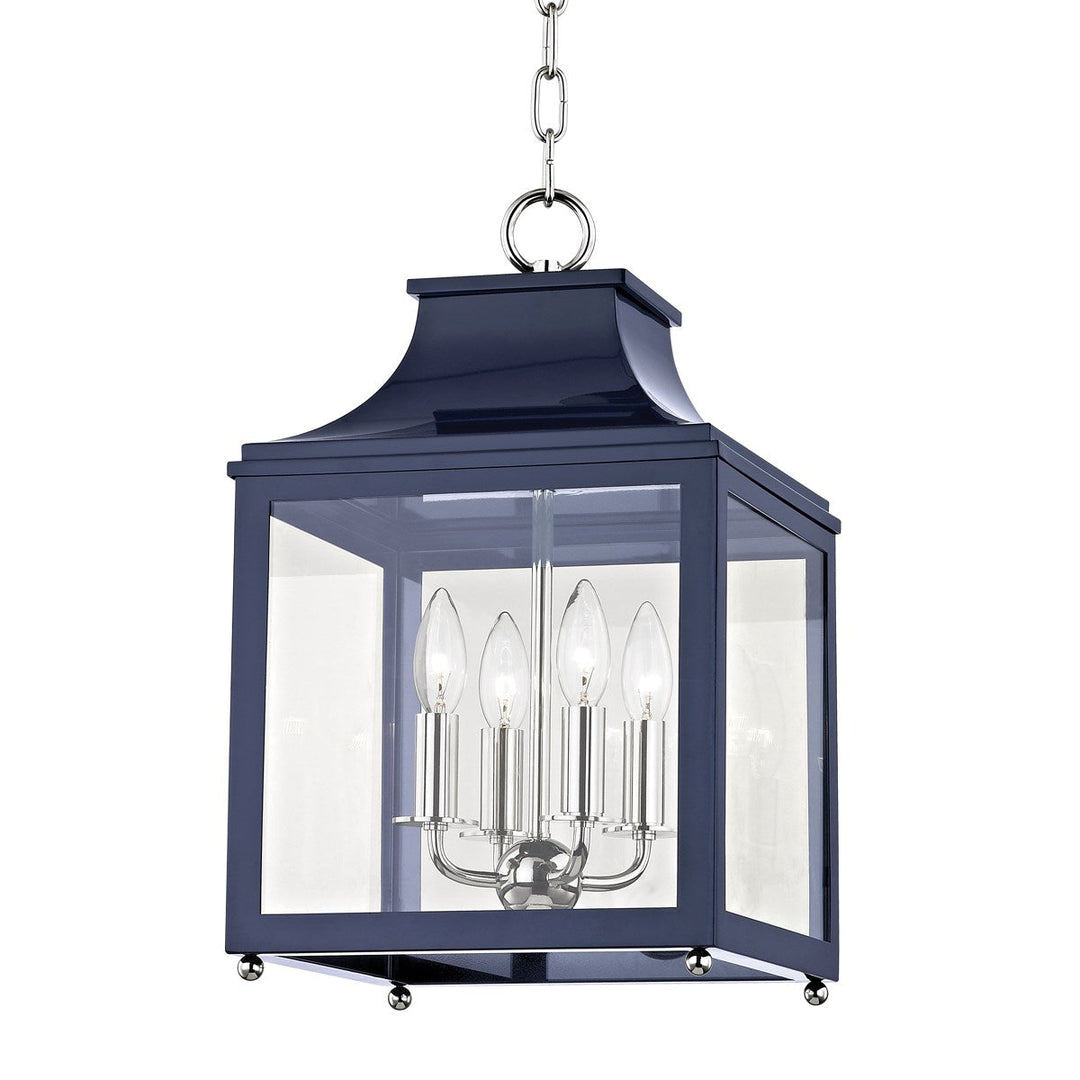 Leigh Pendant 18" - Polished Nickel/Navy