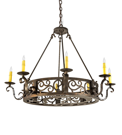 36" Wide Delano 8 Light Chandelier