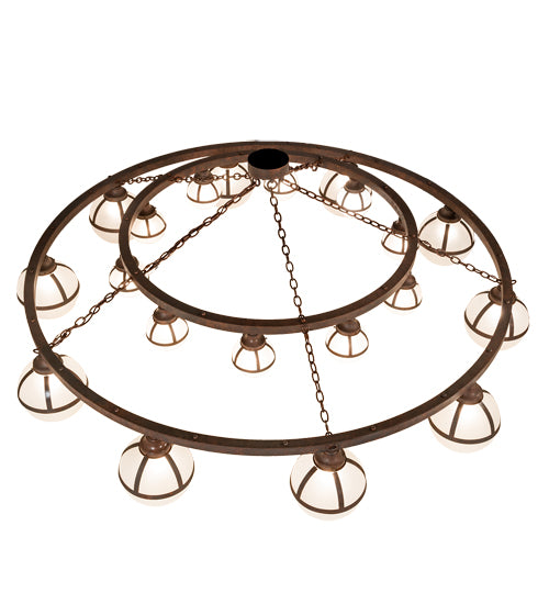 84" Wide Bola Tavern 20 Light Two Tier Chandelier