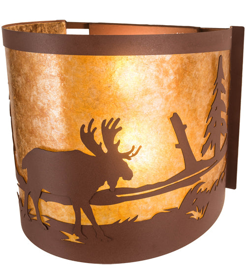 15" Wide Moose At Lake Wall Sconce