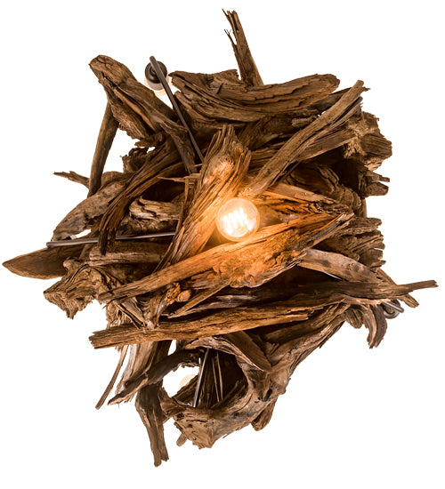 30" Wide Driftwood 6 Light Chandelier