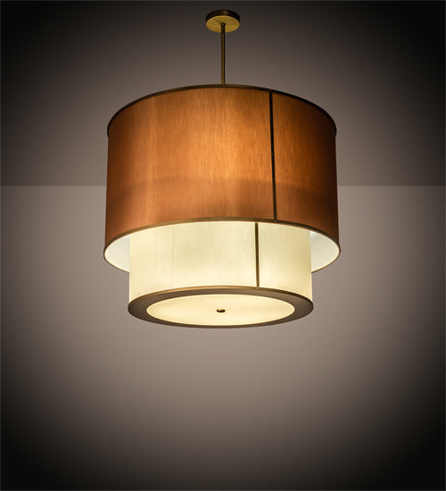 40" Wide Cilindro Textrene Two Tier Pendant