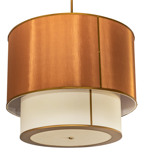 40" Wide Cilindro Textrene Two Tier Pendant