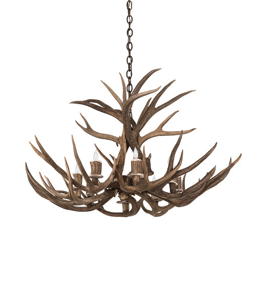 38" Wide Antlers Deer 8 Light Chandelier