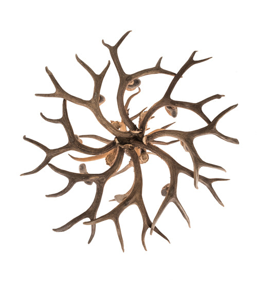 38" Wide Antlers Deer 8 Light Chandelier