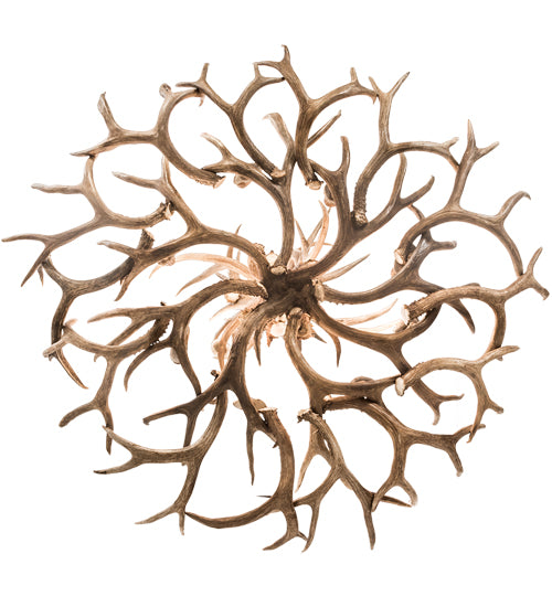 52" Wide Antlers Mule Deer 12 Light Chandelier