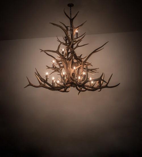 72" Wide Antlers Elk 24 Light Chandelier