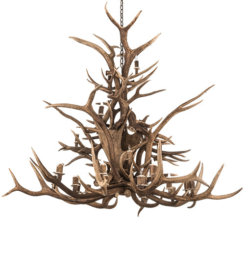 72" Wide Antlers Elk 24 Light Chandelier