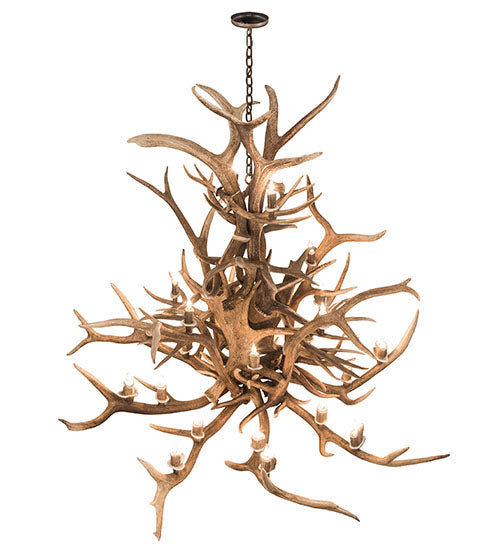 72" Wide Antlers Elk 24 Light Chandelier