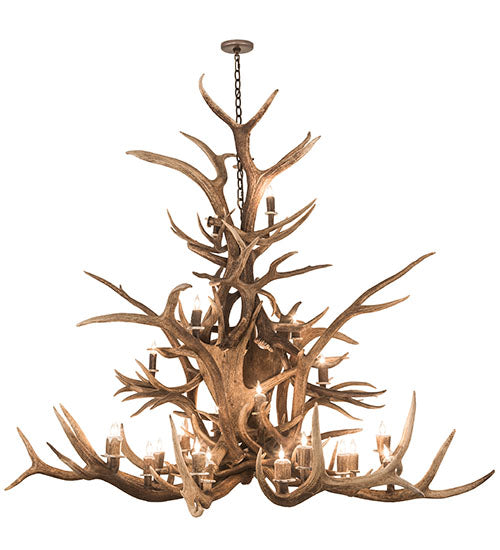 72" Wide Antlers Elk 24 Light Chandelier