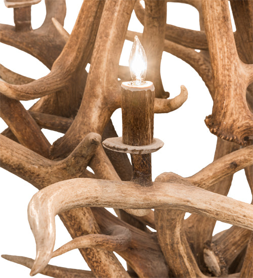 59" Wide Antlers Elk 8 Light Chandelier