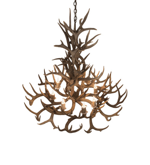 43" Wide Antlers Whitetail Deer 8 Lt Chandelier