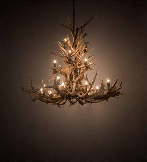 65" Wide Antlers Elk 18 Light Chandelier