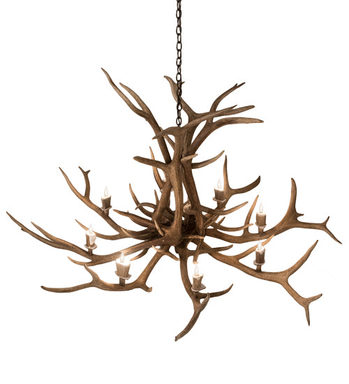 66" Wide Antlers Elk 8 Lt Chandelier