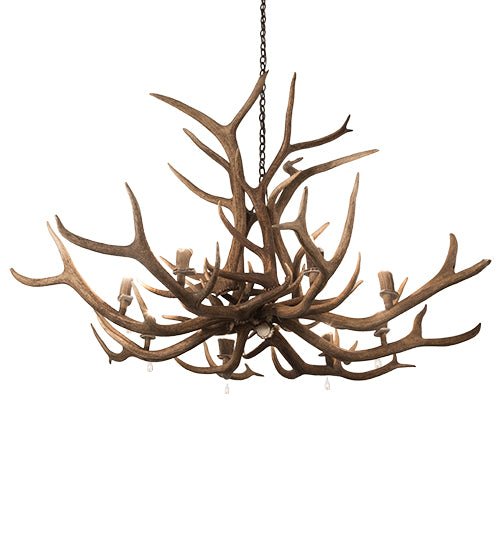 66" Wide Antlers Elk 8 Lt Chandelier