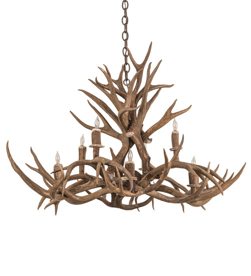 39" Long Antlers 8 Light Oblong Chandelier