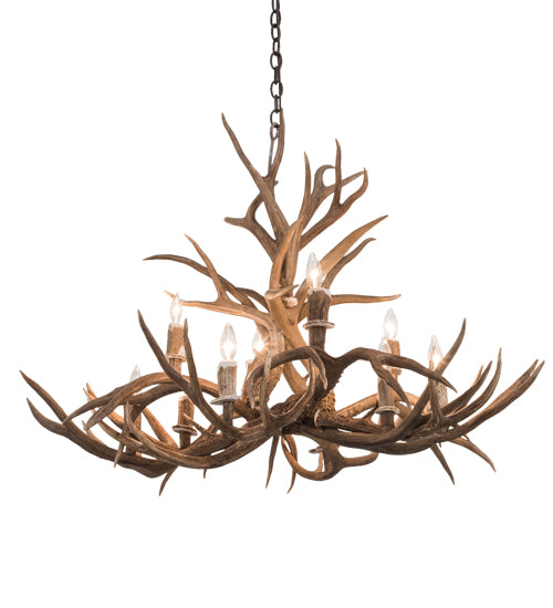 42" Wide Antlers Mule Deer 10 Lt Chandelier