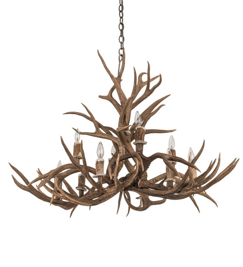 42" Wide Antlers Mule Deer 10 Lt Chandelier