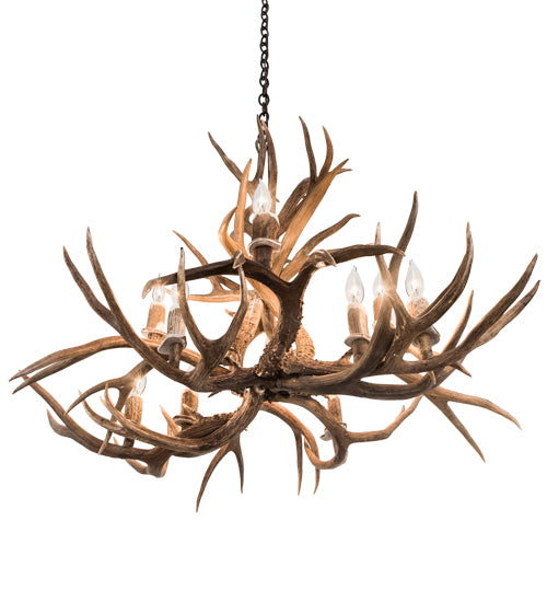 42" Wide Antlers Mule Deer 10 Lt Chandelier