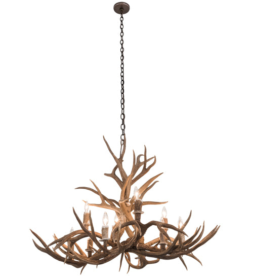 42" Wide Antlers Mule Deer 10 Lt Chandelier