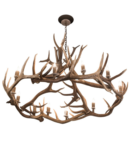 56" Wide Antlers Elk 12 Lt Chandelier