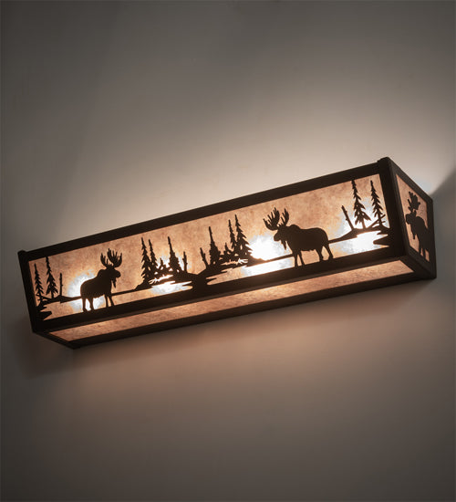 24" Wide Moose At Lake Vanity Light