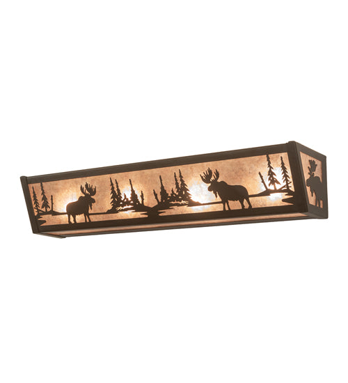 24" Wide Moose At Lake Vanity Light