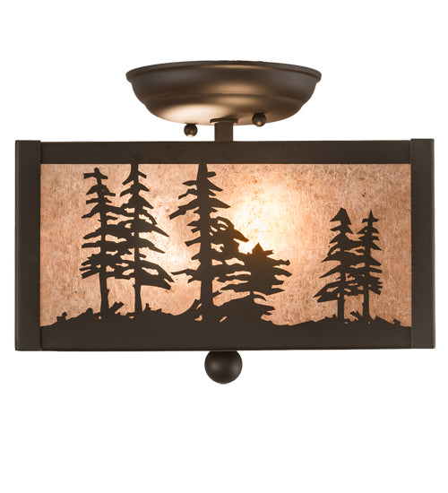 10" Square Tall Pines Flushmount