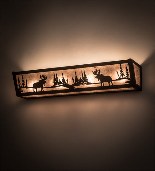 24" Wide Moose At Lake Vanity Light