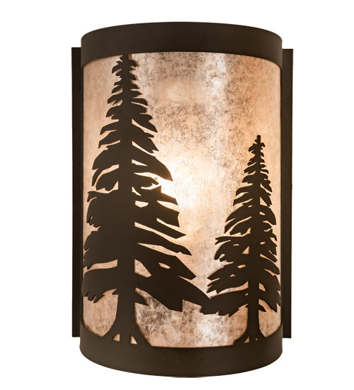 8" Wide Tall Pines Left Wall Sconce