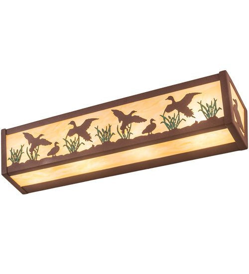 24" Wide Ducks In Flight Vanity Light