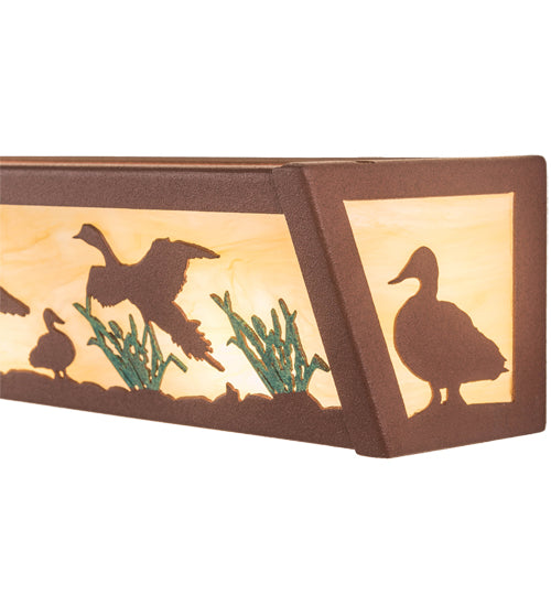 24" Wide Ducks In Flight Vanity Light