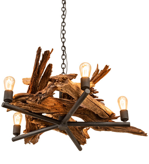 35" Wide Driftwood 5 Light Chandelier