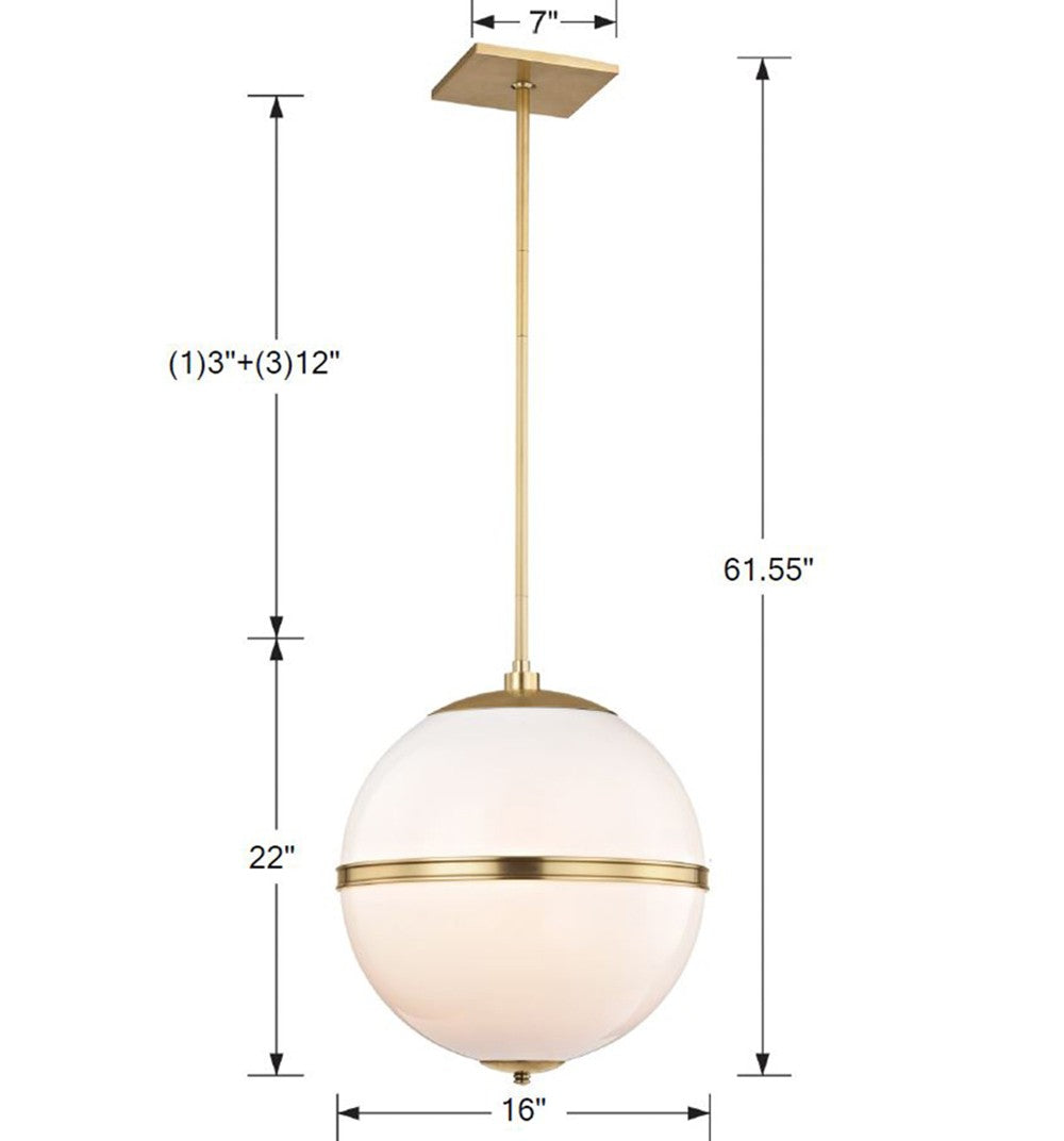 Crystorama Brian Patrick Flynn Truax 4 Light Aged Brass Pendant