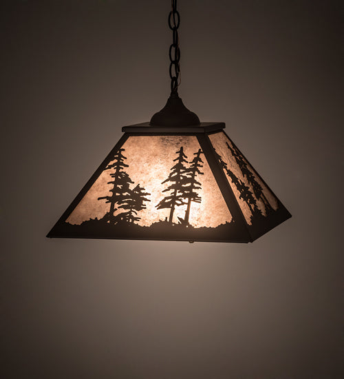 16" Square Tall Pines Pendant