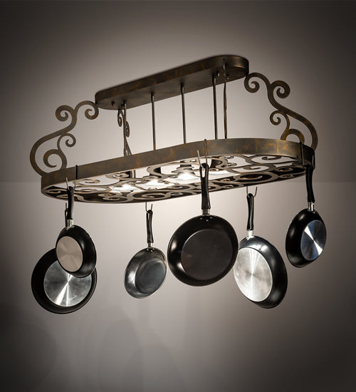 48" Long Neo 4 Light Pot Rack