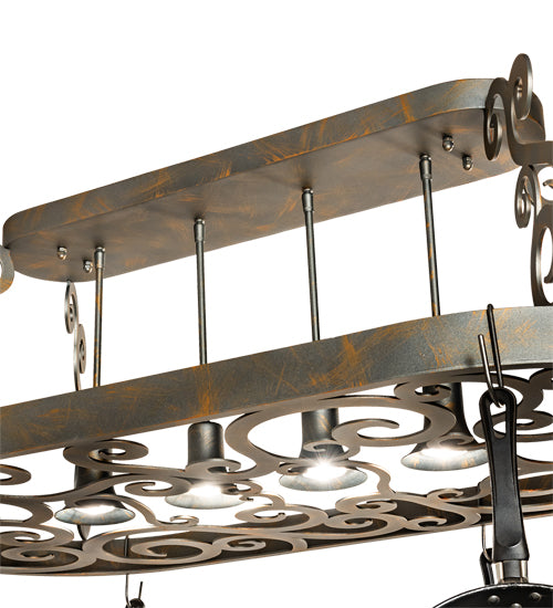 48" Long Neo 4 Light Pot Rack