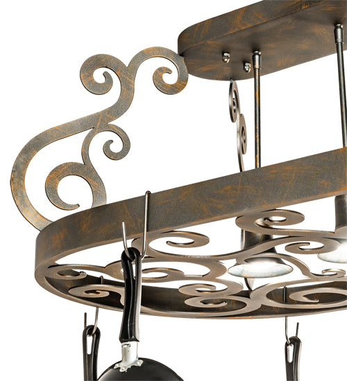 48" Long Neo 4 Light Pot Rack