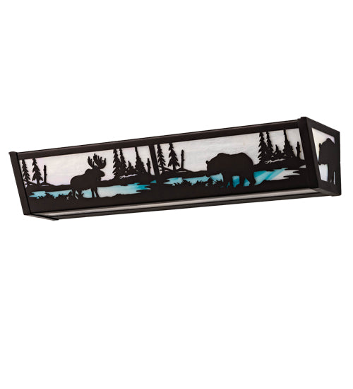 24" Wide Moose & Black Bear Vanity Light