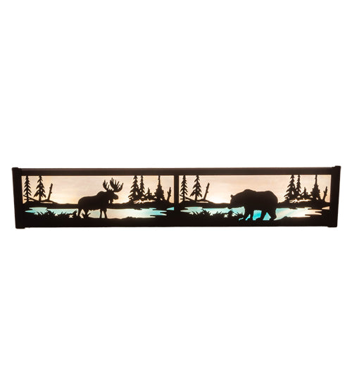 24" Wide Moose & Black Bear Vanity Light