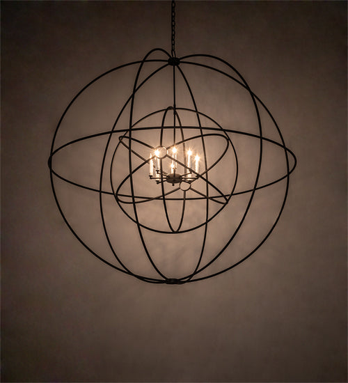 60" Wide Atom Enerjisi 8 Light Chandelier