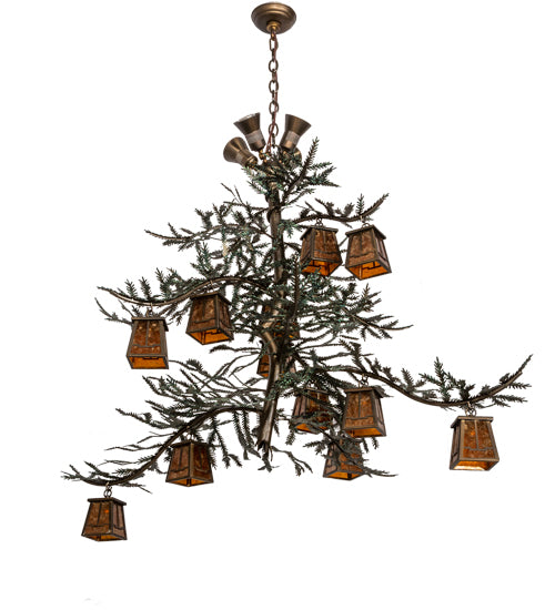 52" Wide Pine Branch Valley View 12 Light Chandelier