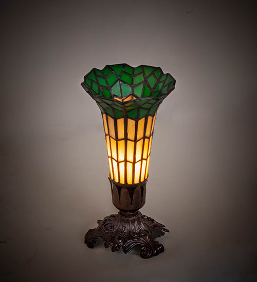 8" High Stained Glass Pond Lily Victorian Accent Lamp