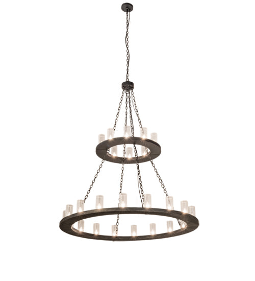 60" Wide Loxley 28 Light Two Tier Chandelier