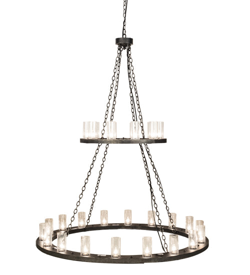 60" Wide Loxley 28 Light Two Tier Chandelier