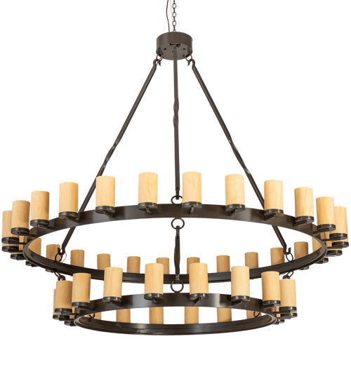 84" Wide Noziroh Ring 46 Light Two Tier Chandelier