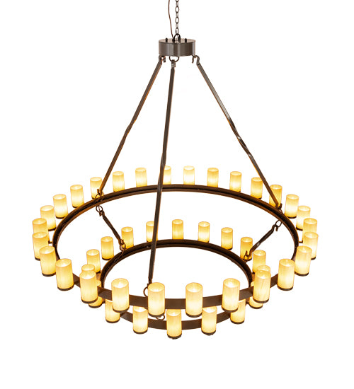 84" Wide Noziroh Ring 46 Light Two Tier Chandelier