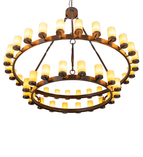 84" Wide Noziroh Ring 46 Light Two Tier Chandelier